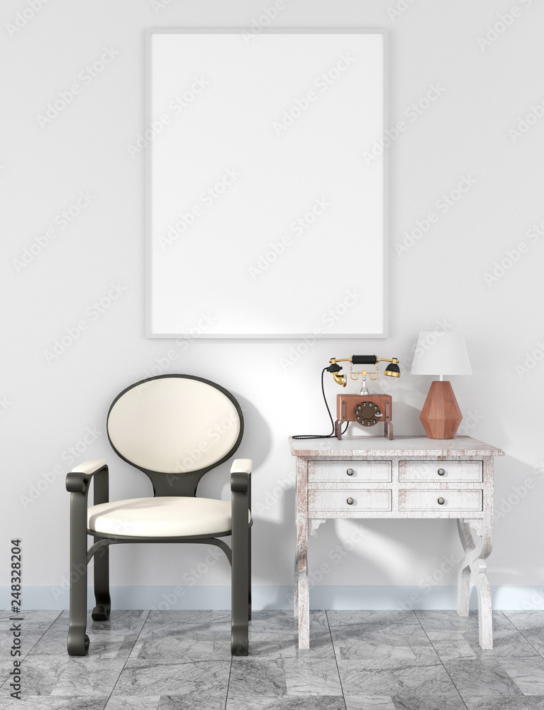 Fototapeta premium picture frame interior 3d rendering