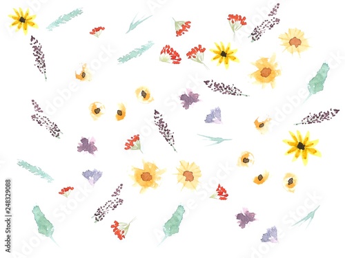 Watercolor floral background 