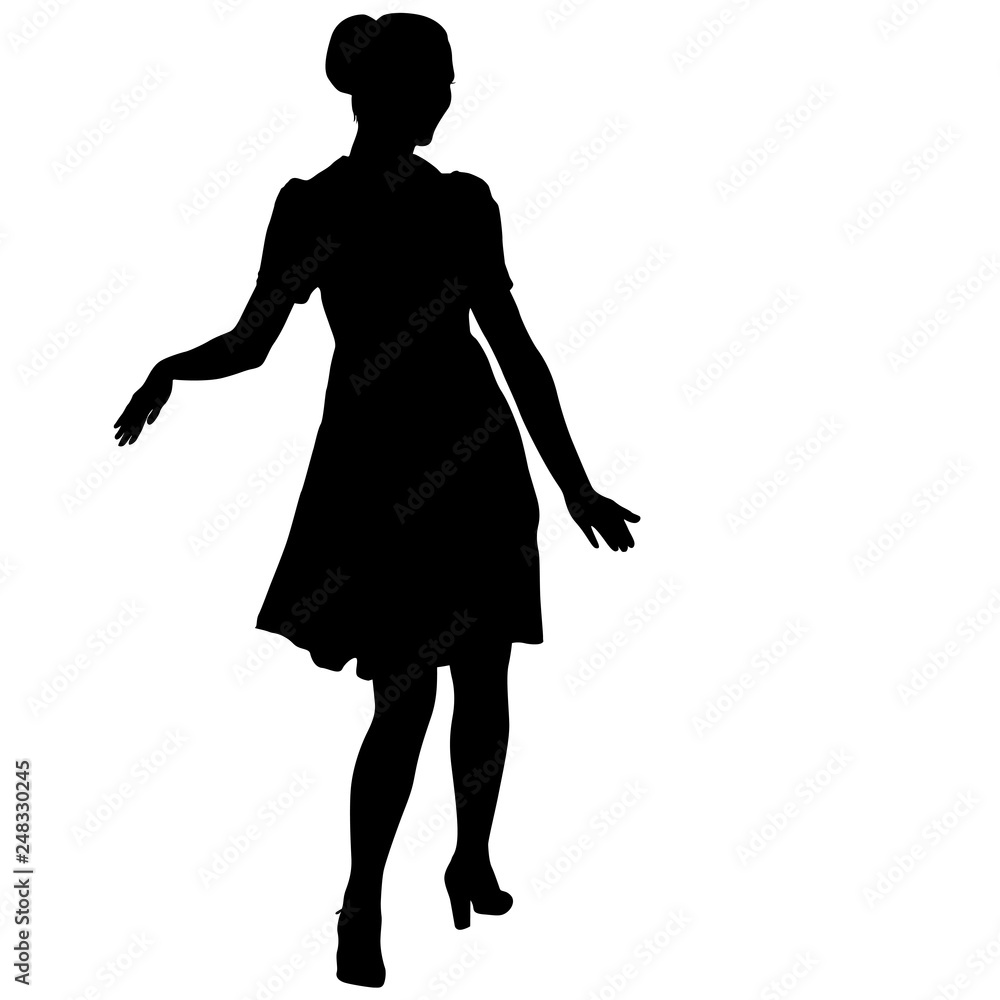 Silhouette of People Standing on White Background Silhouette of People Standing on White Background