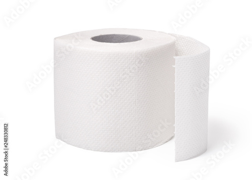 Wallpaper Mural Clean white toilet paper against a white background. Roll of soft toilet paper isolated on white background Torontodigital.ca