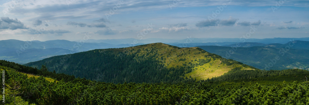 Panorama gór krajobraz widok z Babiej Góry