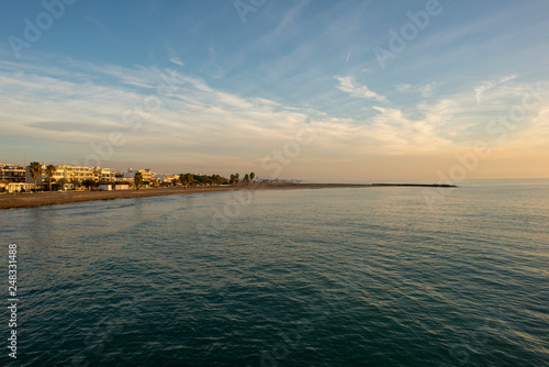 The coast and beach of chilches at sunrise © vicenfoto