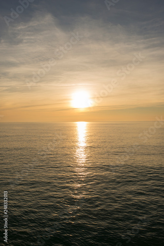 A beautiful sunrise in the calm sea