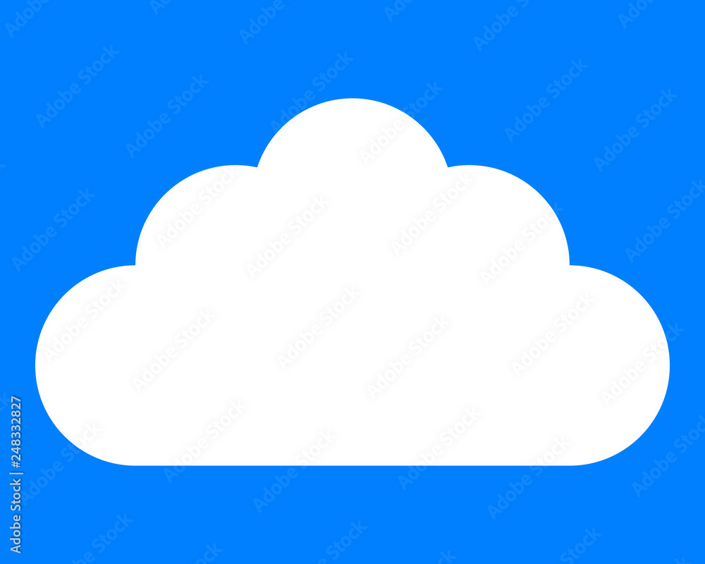 Cloud symbol icon - white simple, isolated - vector Cloud symbol icon - white simple, isolated - vector