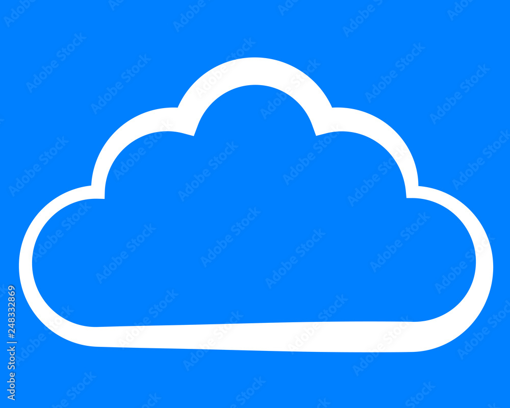 Cloud symbol icon - white simple outline, isolated - vector Cloud symbol icon - white simple outline, isolated - vector