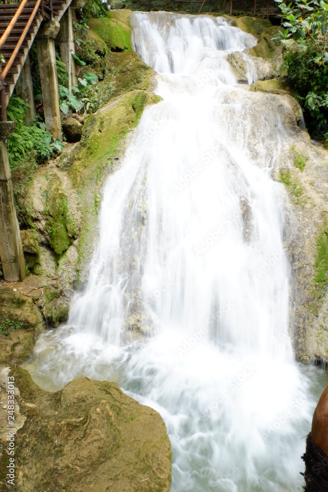 Fototapeta premium beautiful waterfalls flowing from springs in the forest