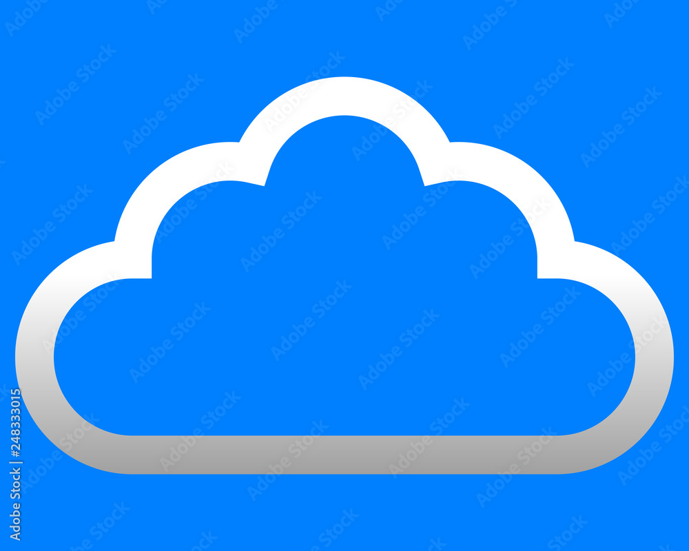 Cloud symbol icon - white gradient outline, isolated - vector Cloud symbol icon - white gradient outline, isolated - vector