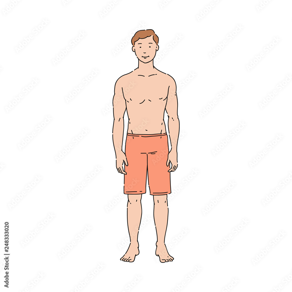 Vector slim handsome sportsman with fit body Vector slim handsome sportsman with fit body