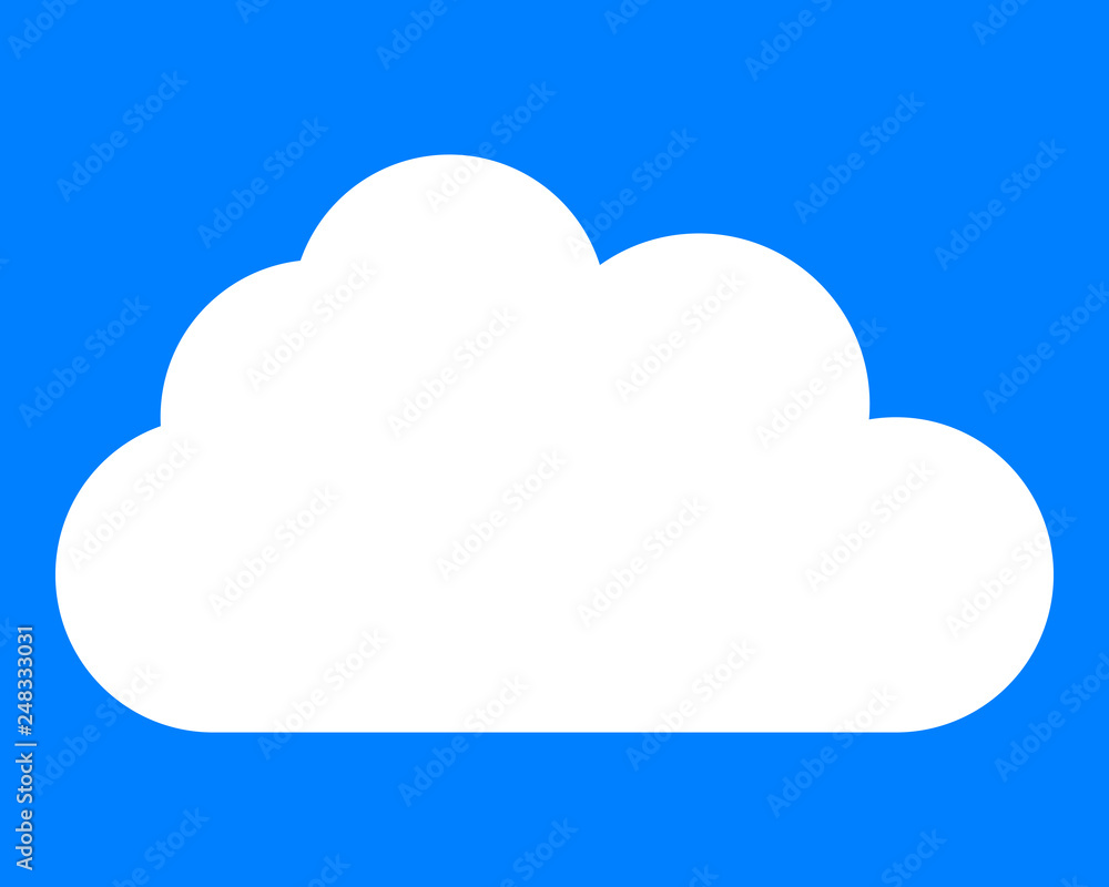 Cloud symbol icon - white simple, isolated - vector Cloud symbol icon - white simple, isolated - vector