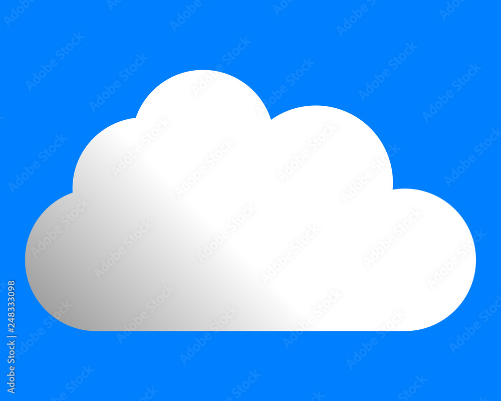Cloud symbol icon - white gradient, isolated - vector Cloud symbol icon - white gradient, isolated - vector
