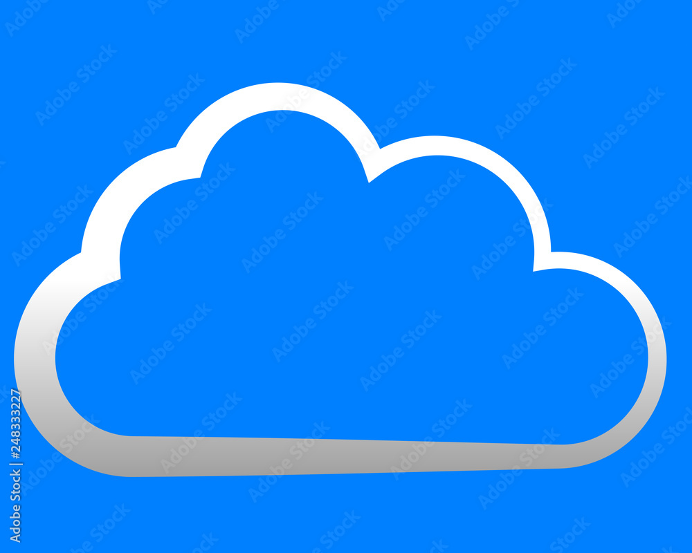 Cloud symbol icon - white gradient outline, isolated - vector Cloud symbol icon - white gradient outline, isolated - vector