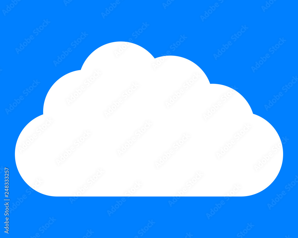 Cloud symbol icon - white simple, isolated - vector Cloud symbol icon - white simple, isolated - vector