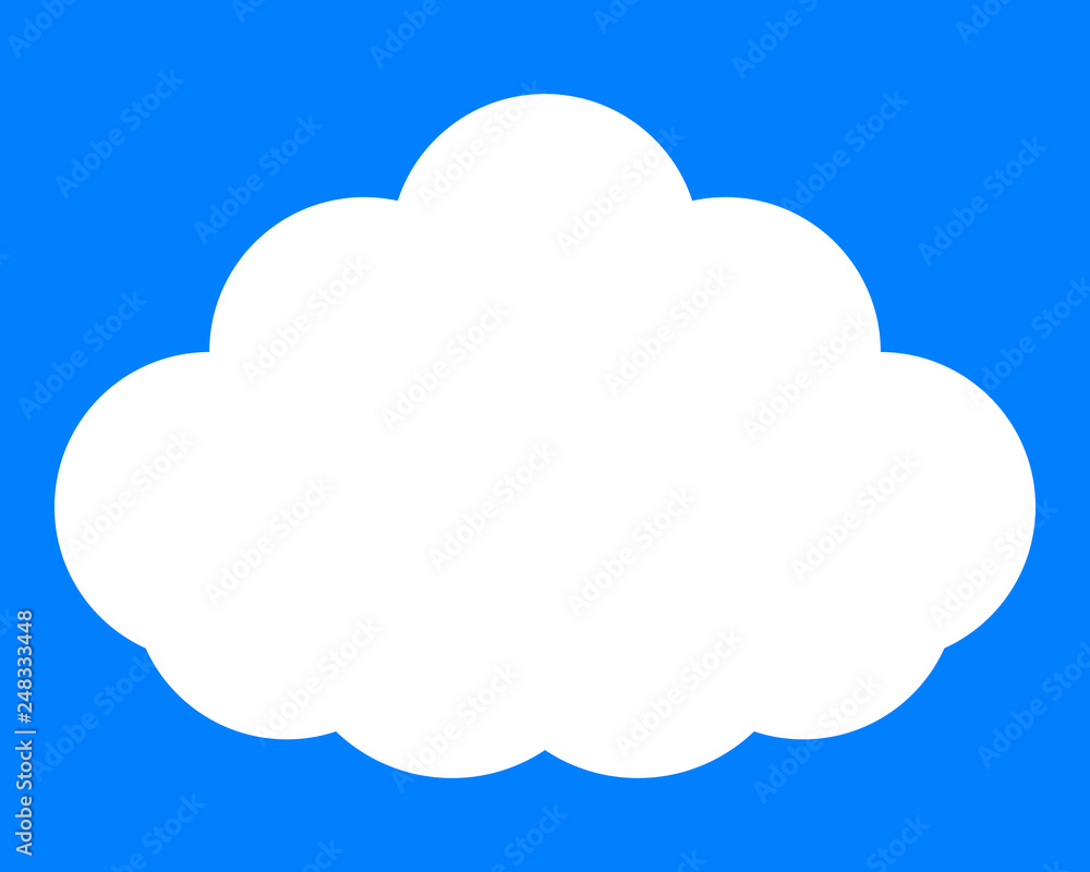 Cloud symbol icon - white simple, isolated - vector Cloud symbol icon - white simple, isolated - vector