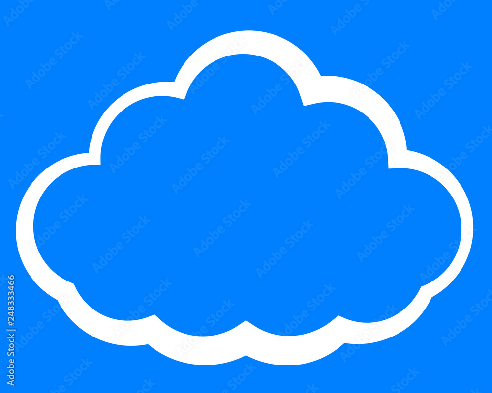 Cloud symbol icon - white simple outline, isolated - vector Cloud symbol icon - white simple outline, isolated - vector