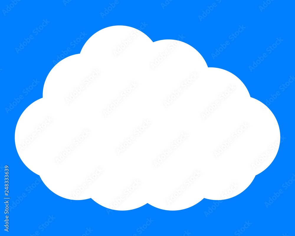 Cloud symbol icon - white simple, isolated - vector Cloud symbol icon - white simple, isolated - vector