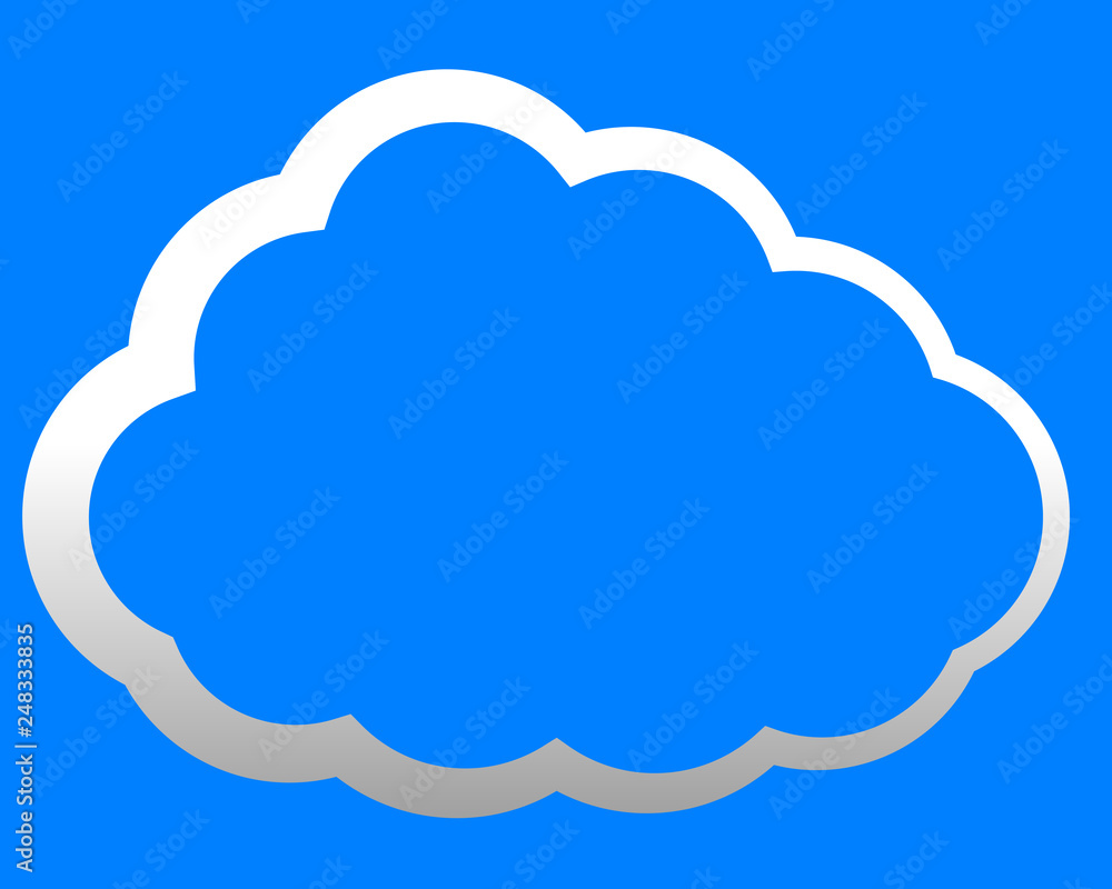 Cloud symbol icon - white gradient outline, isolated - vector Cloud symbol icon - white gradient outline, isolated - vector
