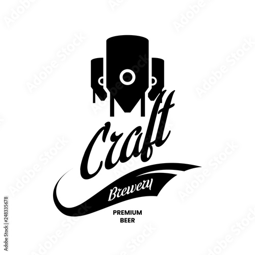 Modern craft beer drink vector logo sign for bar, pub, store, shop, brewhouse, brewery isolated on white background. Premium manufacture logotype emblem illustration. Brewing fest t-shirt badge design