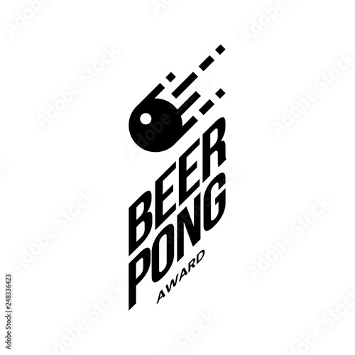 Modern craft beer drink vector logo sign for bar, pub, store, brewhouse or brewery isolated on white background. Premium beer pong logotype illustration. Brewing fest fashion t-shirt badge design.