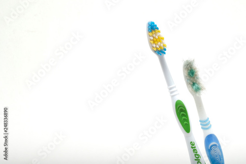 Old toothbrush And new toothbrush