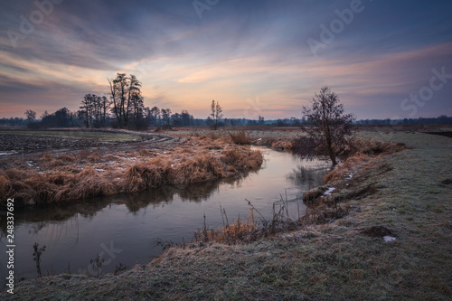 Sunrise over the Jeziorka river near Piaseczno, Poland © Artur Bociarski