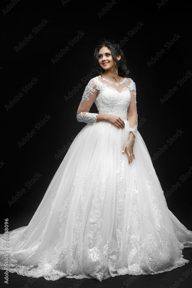 Young bride. Studio shot on black backgroung Young bride. Studio shot on black backgroung