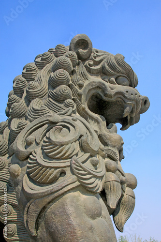 copper lion sculpture