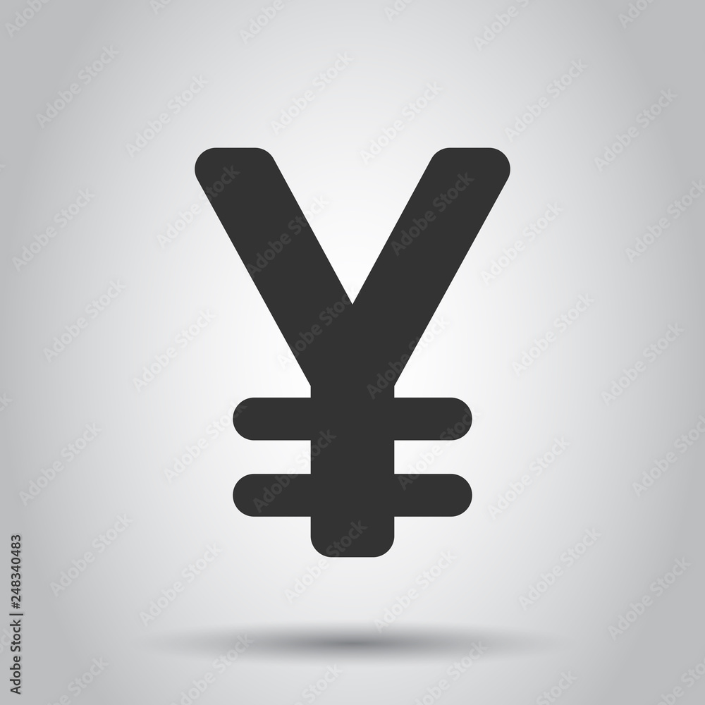Yen, yuan money currency vector icon in flat style. Yen symbol illustration on white background. Asia money business concept. Yen, yuan money currency vector icon in flat style. Yen symbol illustration on white background. Asia money business concept.