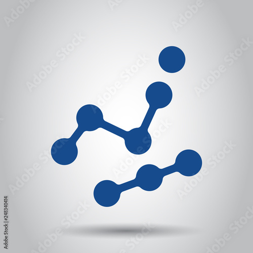 Dna vector icon. Medecine molecule flat illustration on white background. Simple business concept pictogram.