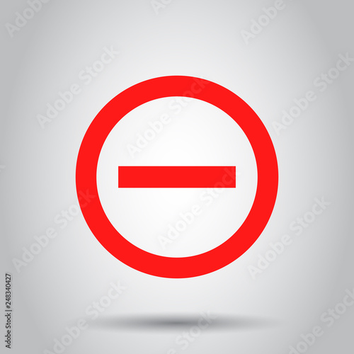 Stop sign vector icon in flat style. Danger symbol illustration on white background. Stop alert business concept.
