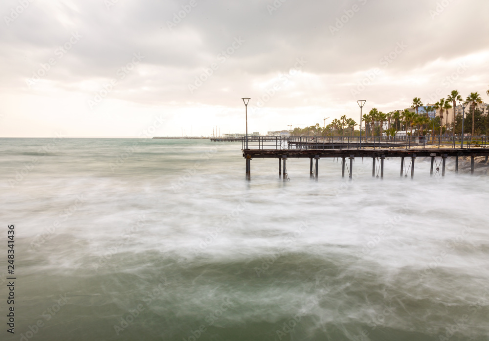 pier in Limassol, Cyprus, long exposure