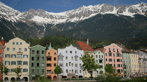 Innsbruck, Austria - April 28, 2018 – Colorfull houses in the old part of the city