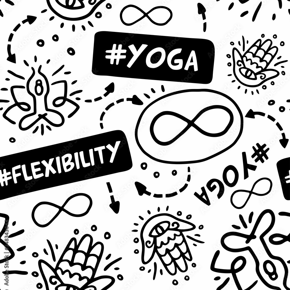 pattern yoga black and white graphics