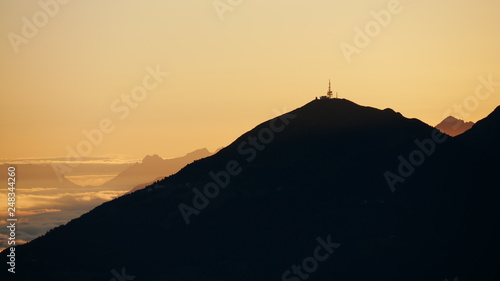 Early morning panoramic view from Schlick  Tirol  Stubai  Austria.