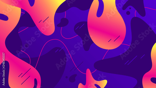 Liquid shapes background. Colorful gradients rounded shape abstract backdrop and organic fluid geometric vector illustration