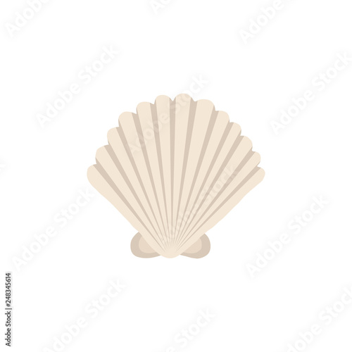 Sea shell vector icon in cartoon style.