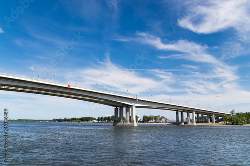 Voroshilovsky road bridge over the River Don in Rostov-on-Don. Clear Sunny summer day. © ROMAN