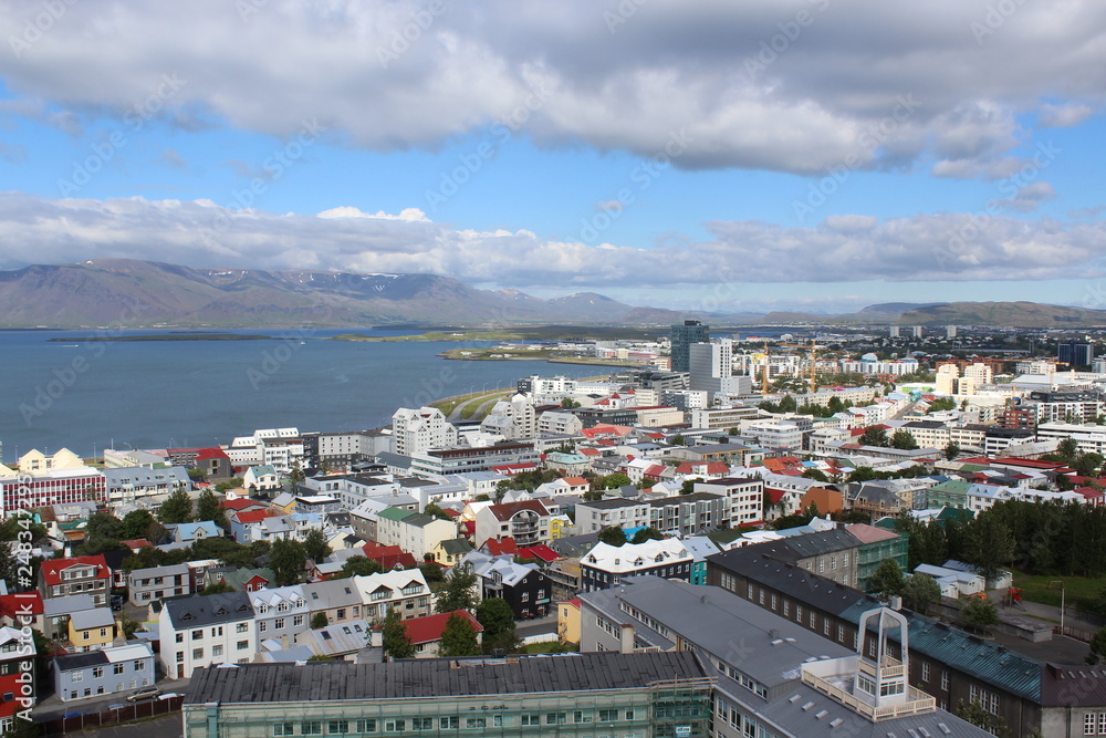 Fototapeta premium Reykjavik view from above. Iceland.