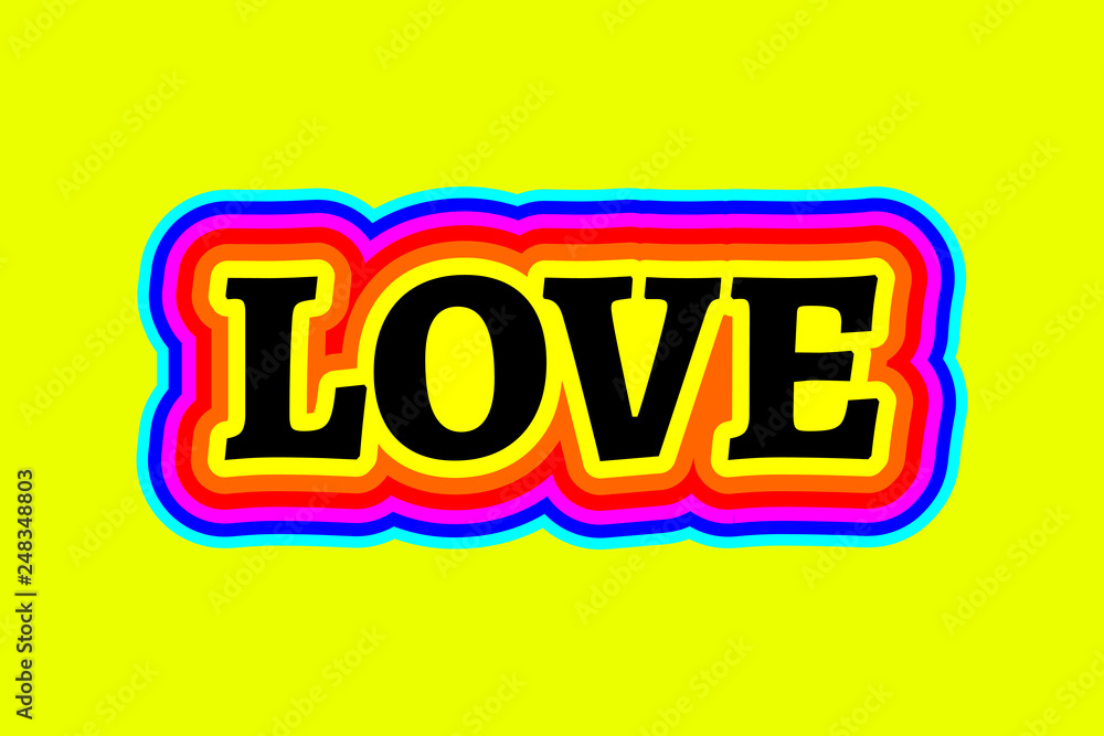 Fototapeta premium Love. Pop art vector banner.