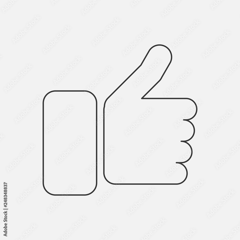 Thumbs Up icon in line style. Vector illustration. Thumbs Up icon in line style. Vector illustration.