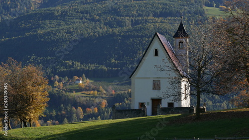 church in autumn