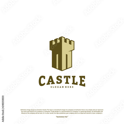 Castle logo design concept vector. Castle Tower logo Template Vector.