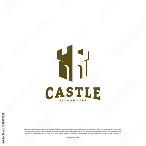 Castle logo design concept vector. Castle Tower logo Template Vector.