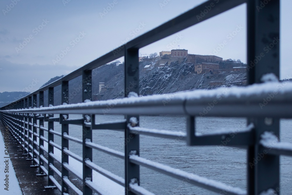 Fototapeta premium Fortress Ehrenbreitstein and the Rhine 2