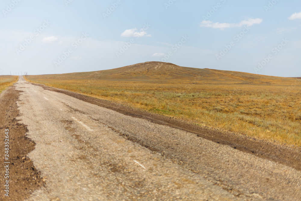 The road to the already inactive volcano