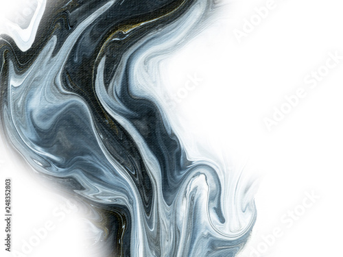 Black and white with gold marble abstract hand painted background