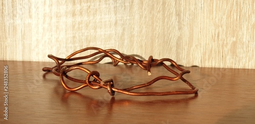 Copper wire. Copper wire close-up. photo