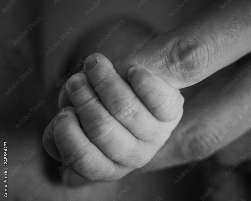 B/W child hand B/W child hand