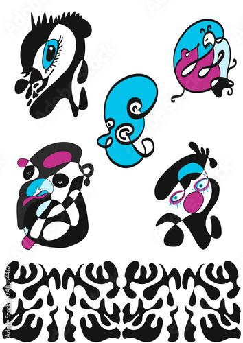 set of funny icons