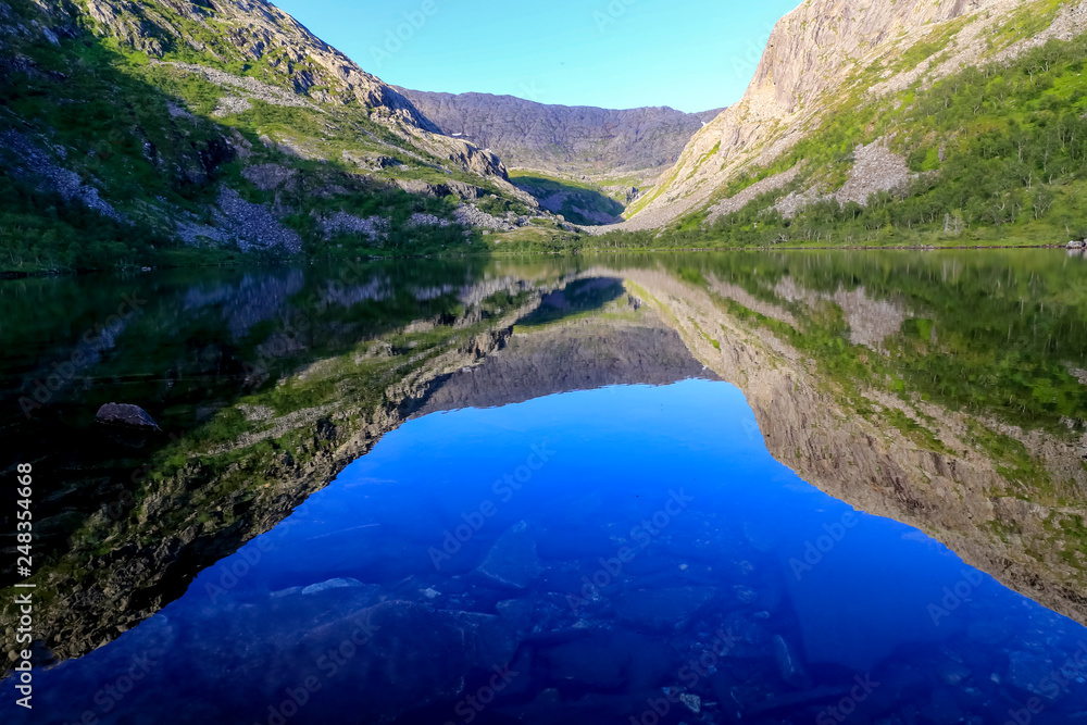 Fototapeta premium Mountain hike -Toshoilvatnet,Tosen,Helgeland