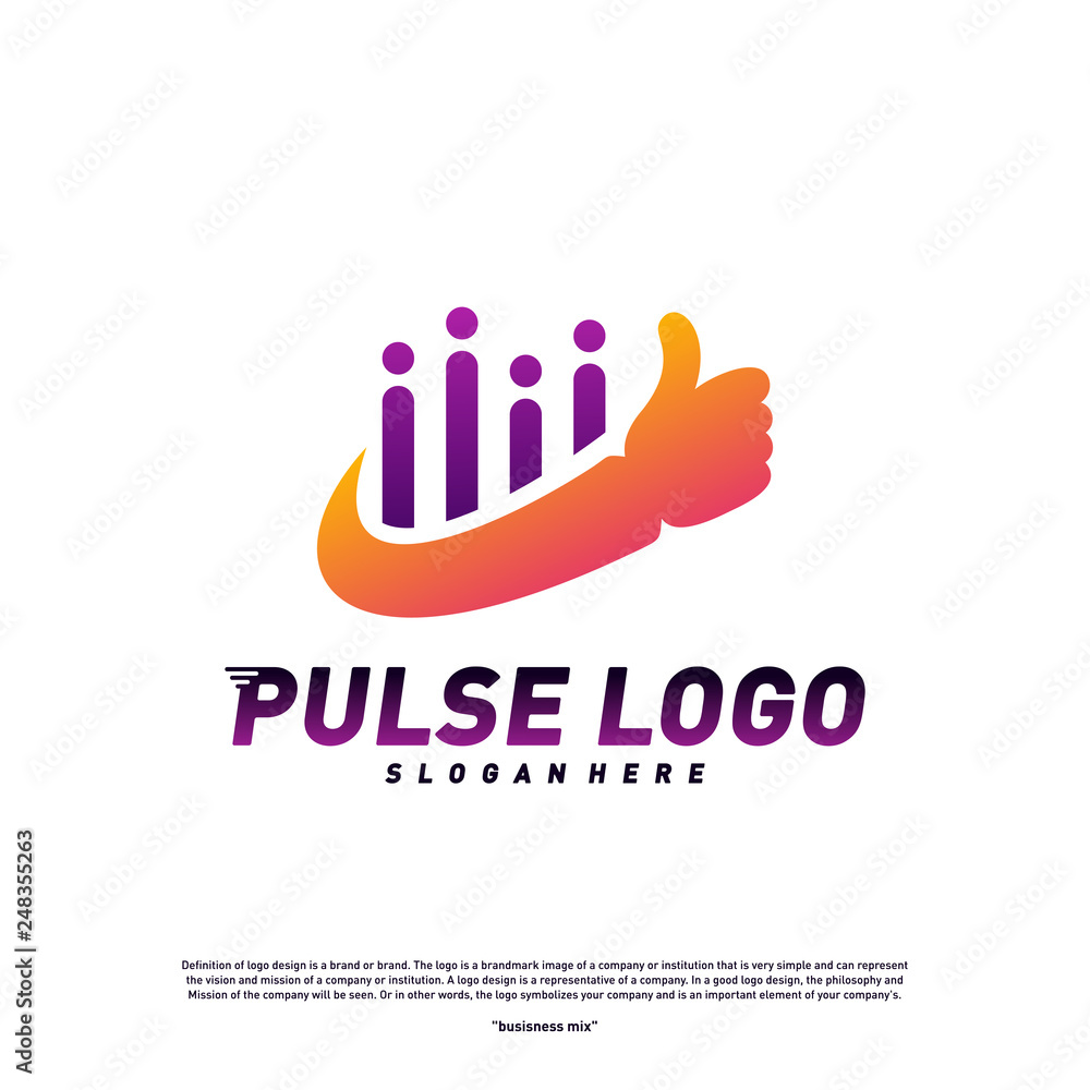 Fototapeta premium Best Pulse logo design concept vector. People Beat logo Template Vector.
